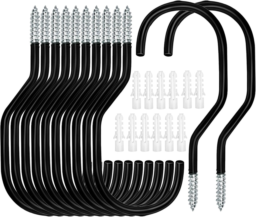 Skiennix Heavy Duty Bike Hooks - 12 Pack Bicycle Storage Hangers for Garage & Garden Organization