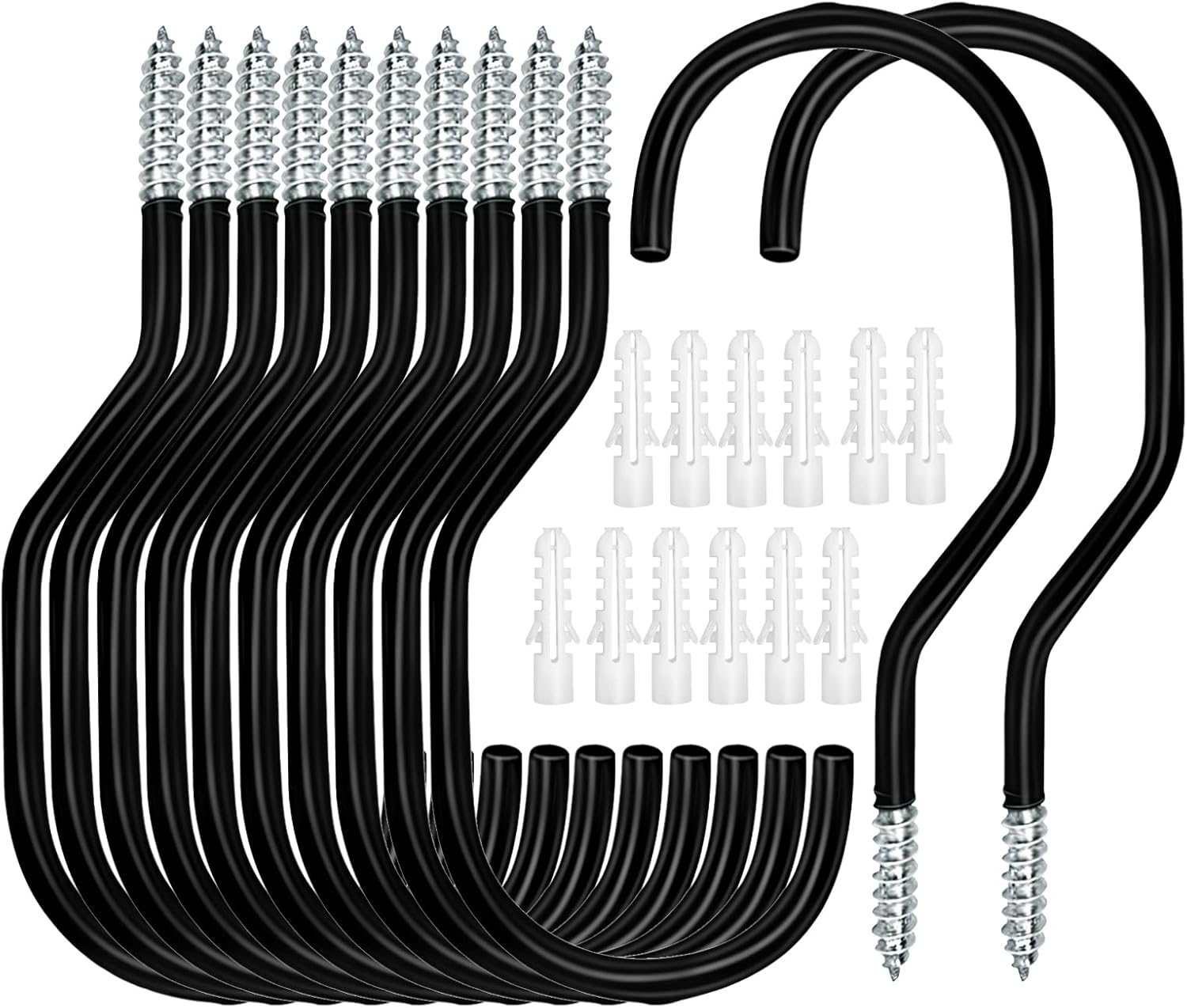 Skiennix Heavy Duty Bike Hooks - 12 Pack Bicycle Storage Hangers for Garage & Garden Organization