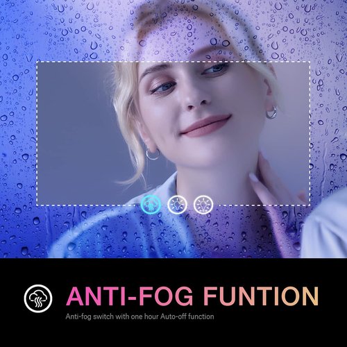 LOAAO RGB LED Bathroom Mirror - 84x32 Inch Dimmable Anti-Fog Vanity Mirror with Colorful Light Modes