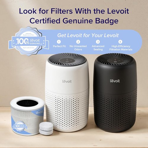 LEVOIT Core Mini-P Replacement Filter - Genuine HEPA Air Purifier Filter for Smoke, Odor & Allergens | 1 Pack, White