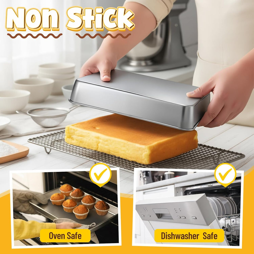 Skiennix 7-Piece Bakeware Set - Stainless Steel Baking Pans for Oven | Non-Toxic, Dishwasher Safe, Various Sizes
