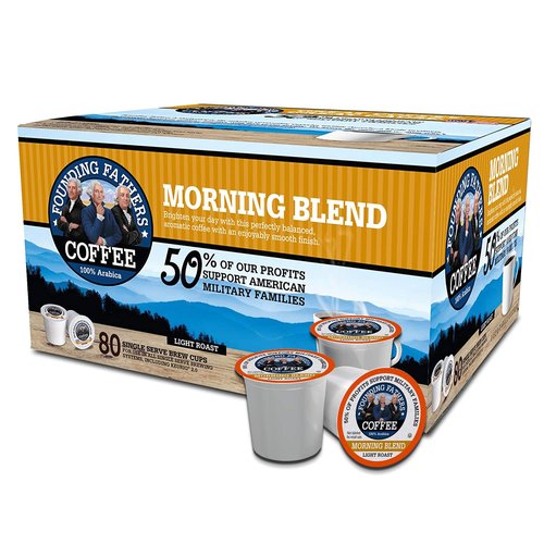 Founding Fathers Coffee Single Serve Pods - Morning Blend for Keurig 2.0 | 80 Count