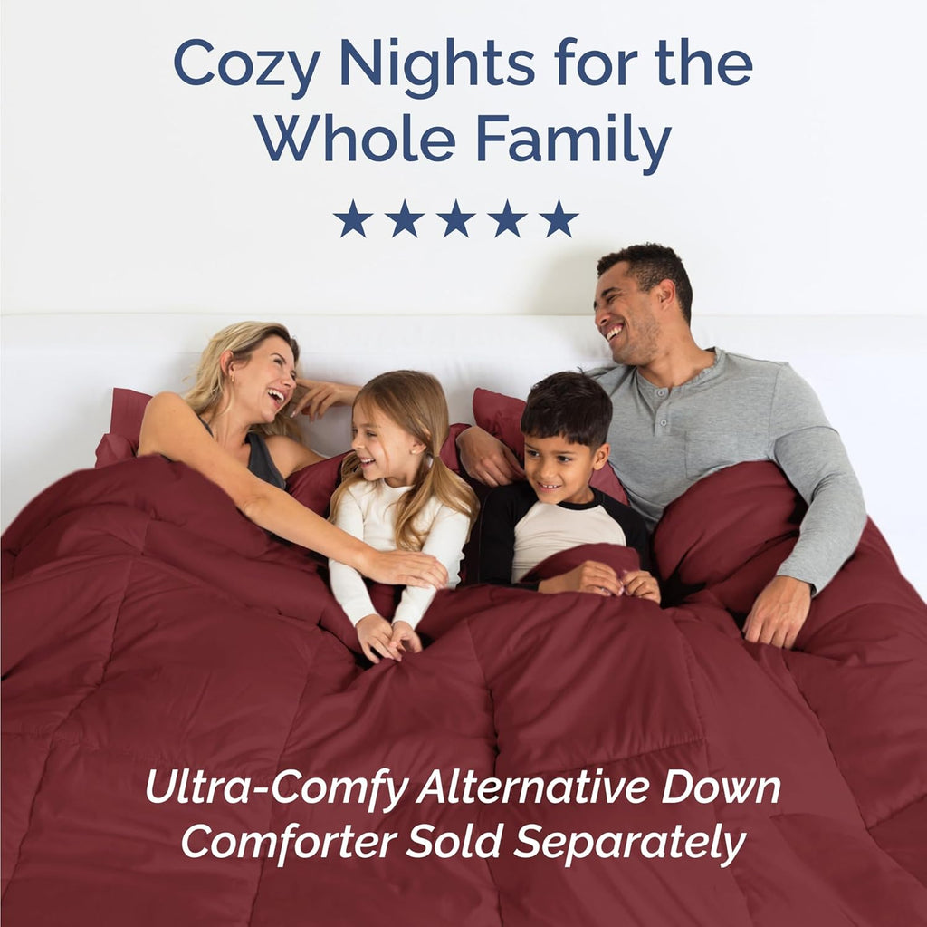 Regine Switzerland Twin Size 3-Piece Sheet Set - Comfy Cooling Bedding - Ultra-Soft, Deep Pockets, Wrinkle-Free - Burgundy