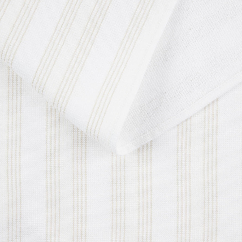 KitchenAid Chambray Stripe Kitchen Towels 8-Pack, Absorbent 100% Woven Cotton, Milkshake/White, 17”x28”