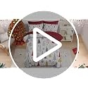 Twin Christmas Tree Bedding Set with Comforter Sheets - Red 5 Pieces