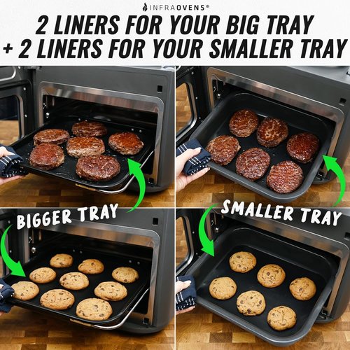 INFRAOVENS Reusable Liners for Ninja Combi All-in-One Multicooker Oven & Air Fryer 14-in-1 SFP 701, Nonstick Accessories to Protect Baskets and Trays, Heat Resistant Mats for Airfryer Slow Cooker