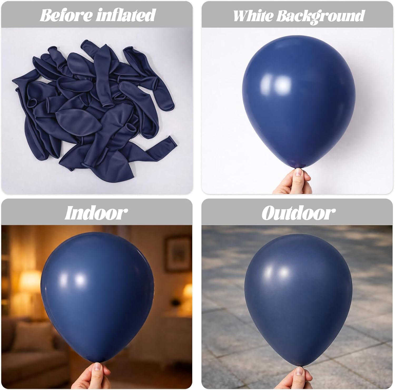 Voircoloria Navy Blue Balloon Garland Kit - 90 Pack of 5-18 Inch Balloons for Graduation, Weddings & Parties
