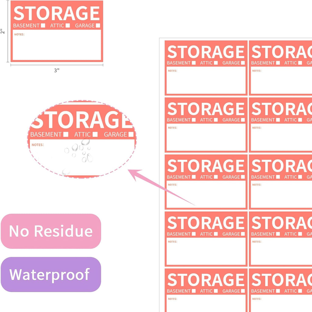 Ououstate 300 Count Removable Moving Box Packing Labels - Waterproof Color-Coded Stickers for Easy Organization