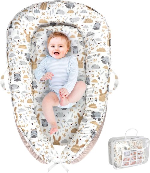 Hoot Portable Baby Lounger | Infant Nest for Travel & Crib Use | Ideal for Newborns 0–24 Months