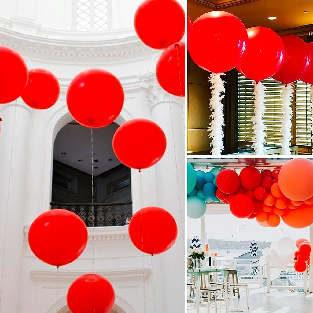 PartyWoo Red Helium Balloons - 36 Inch Red Balloons for Birthday, Graduation & Events