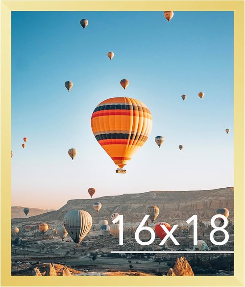 **JCJMY 16x18 Gold Picture Frame - Versatile Wall Hanging for Horizontal & Vertical Photos**