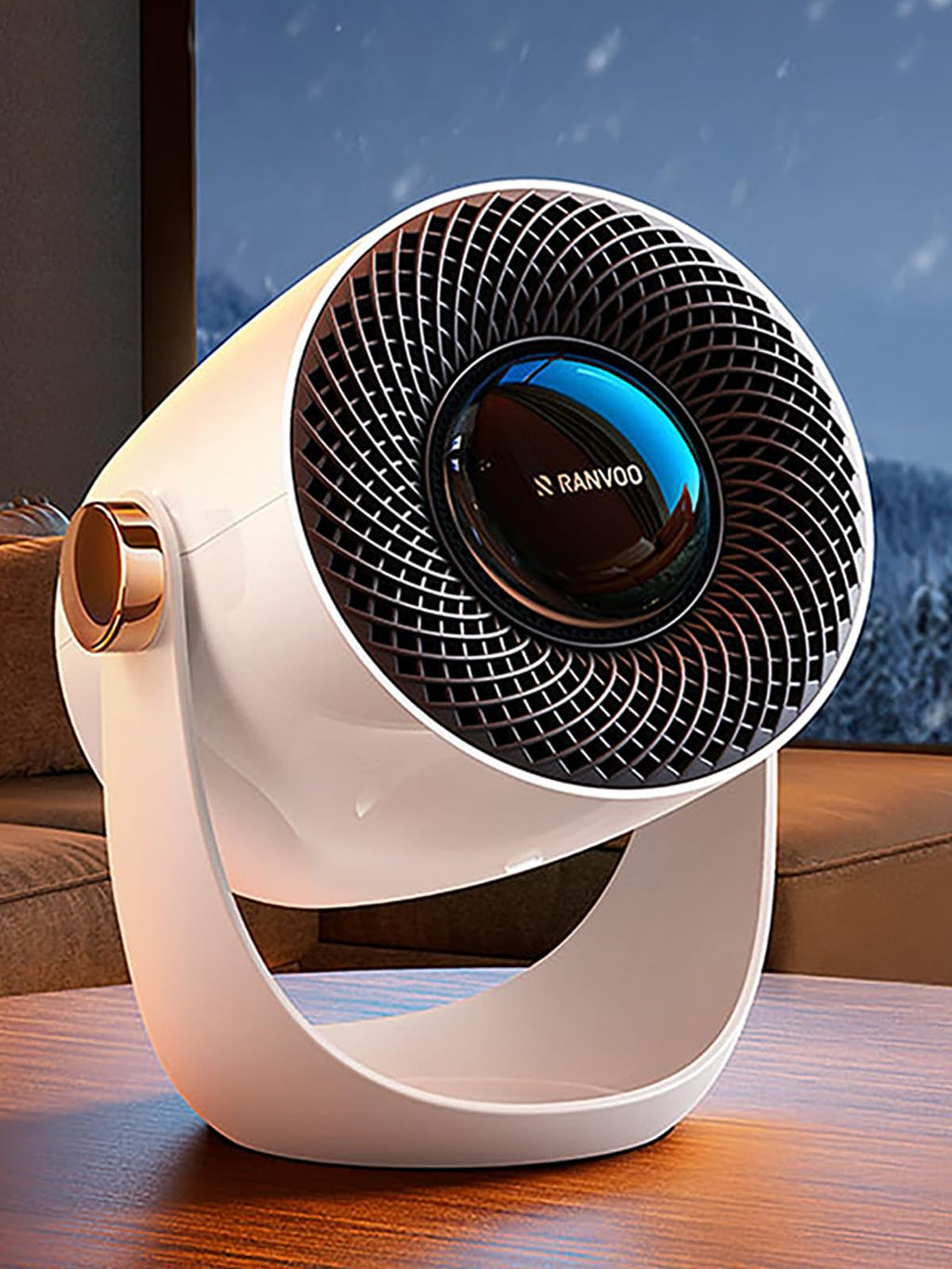 RANVOO Graphene Space Heater, Small Portable Electric Heater for Indoor Use with Hot Airflow, 10X Safe & Smart Protection, 120° Tilt Adjustment to Surround Heat for Office Bedroom, White