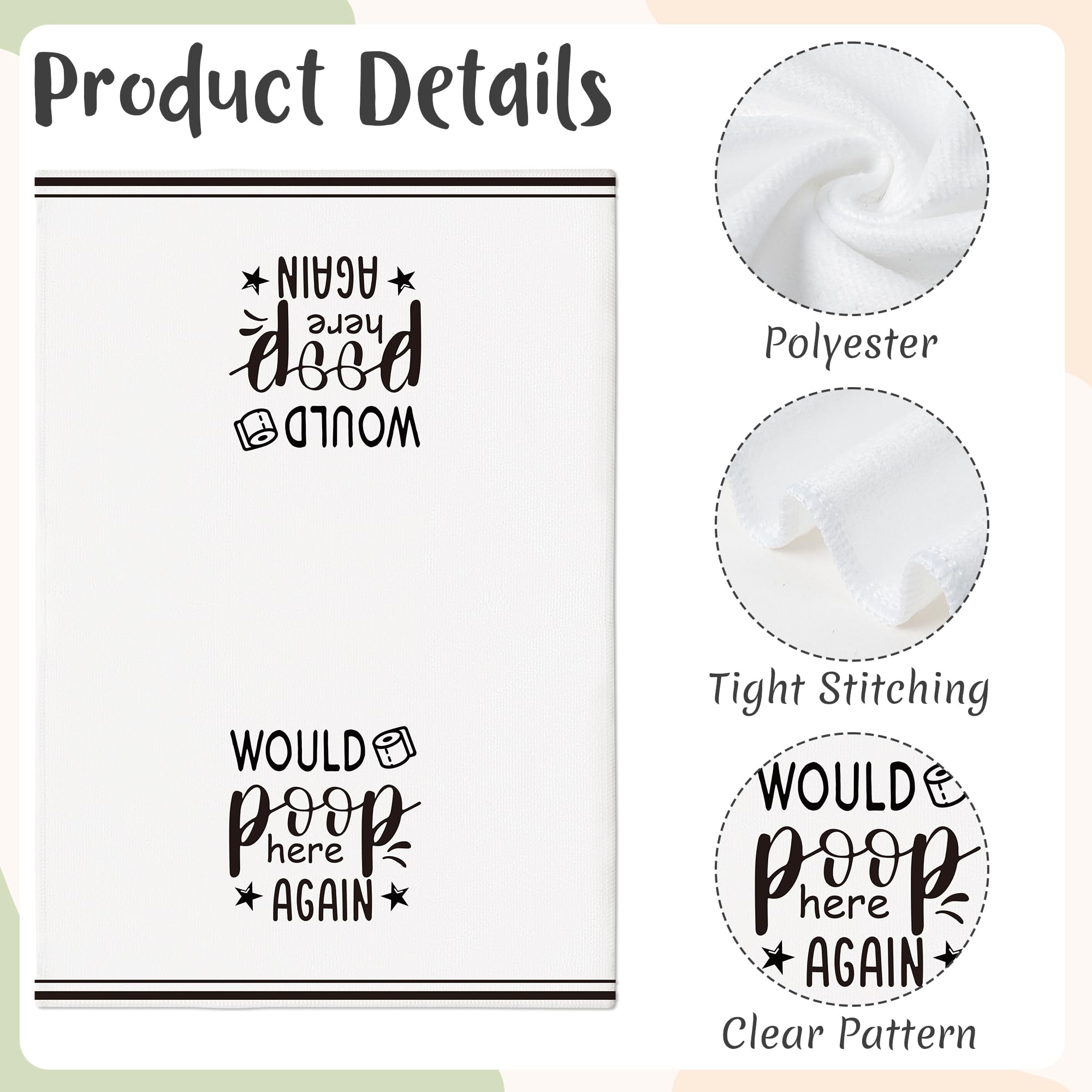 AellasNervalt Funny Sayings Hand Towel - 6Pcs Sweet Cheeks Fun Bathroom Decorative Absorbent Soft Polyester Towels for Bathroom Bar Dining Room Kitchen Decor, Housewarming Gift for Hostess Home Friend