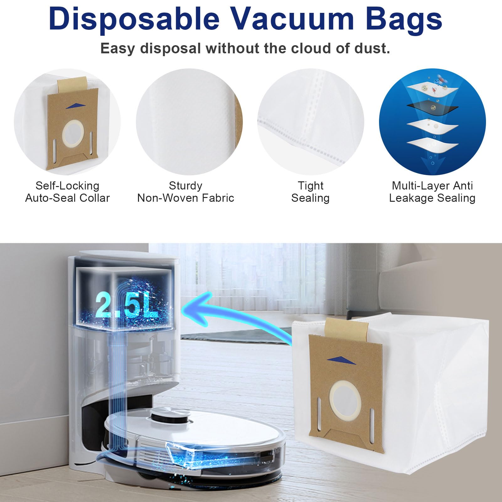 19 PCS Accessories Kit for ECOVACS DEEBOT N10 PLUS/ T9+/ N8 PRO+/ N8+/ T8AIVI+/ T8+ Robot Vacuum, Replacement Parts Main Brush, Side Brush, Filter, Mop pads, Dust Bag