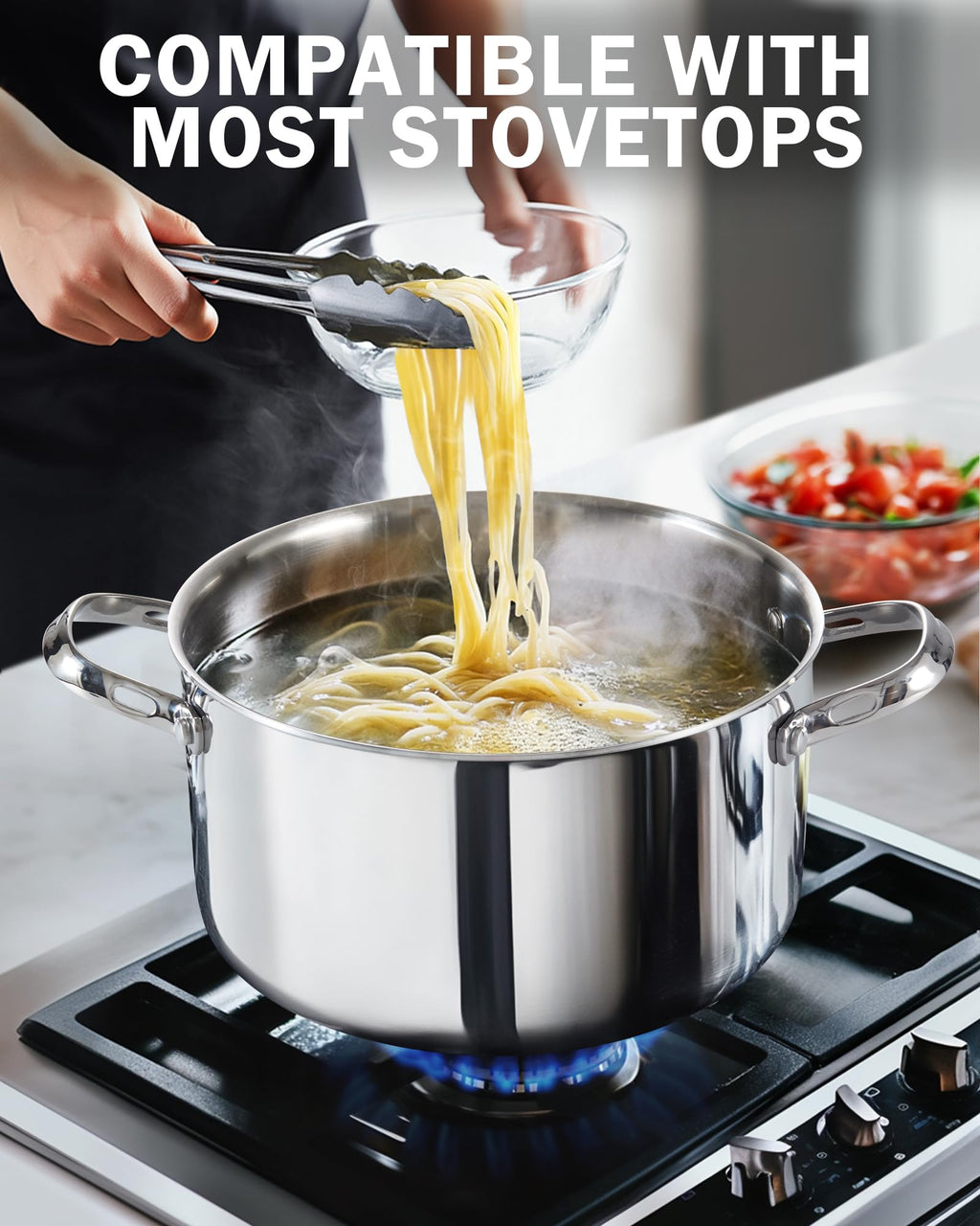 Cooks Standard Multi-Ply Clad 7 Quart Stock Pot, Stainless Steel Dutch Oven