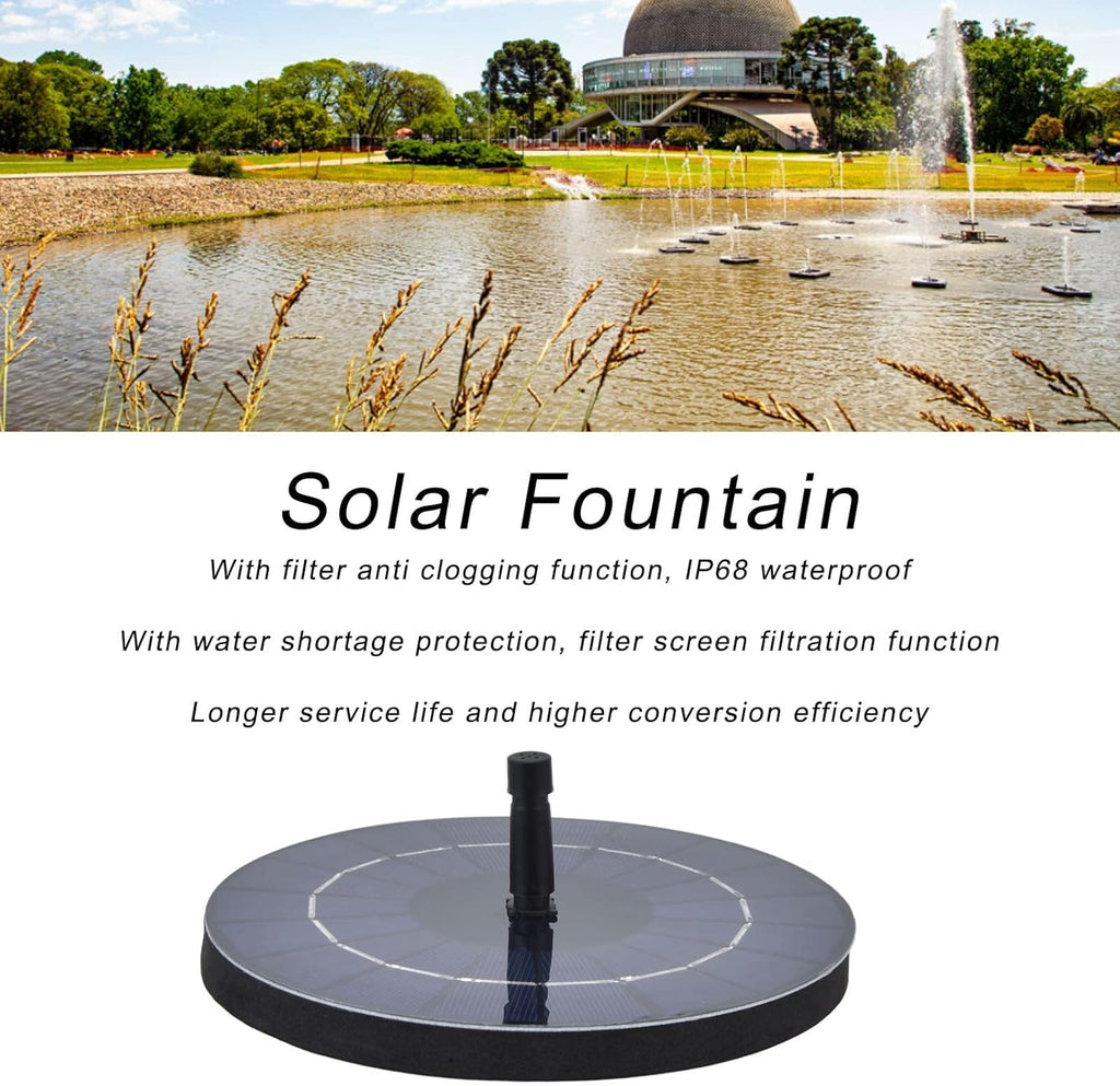 Solar Bird Bath Fountain Pump by 9V | 3.5W Free Standing Solar Panel Water Sprinkler for Garden