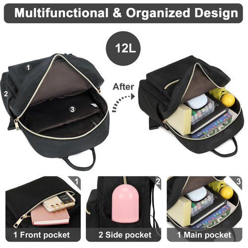 BTOOP Mini Backpack Women Girls 13'' Water-resistant Small Backpack Purse Shoulder Bag for Womens Adult Kids School Travel
