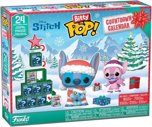 Funko Pop! Bitty Countdown Calendar - Stitch Holiday Collectible Vinyl Figures - 24 Days of Surprises