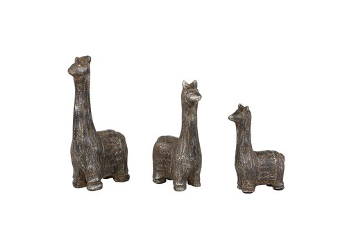 Deco 79 Metal Llama Decorative Sculpture Home Decor Statues, Set of 3 Accent Figurines 9", 7", 6"H, Black