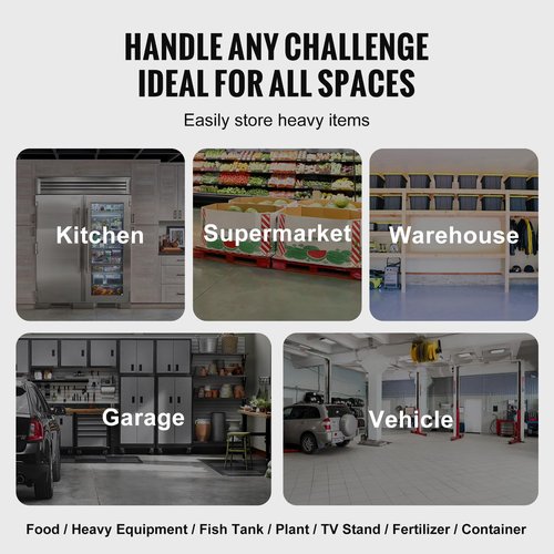 VEVOR Aluminum Dunnage Rack, 48” x 20” Commercial Food Floor Rack, 12” Off the Floor, 1800 lbs Capacity All-Welded Aluminum Storage Rack, for Storage in Restaurants, Kitchens, Garages and Vehicles