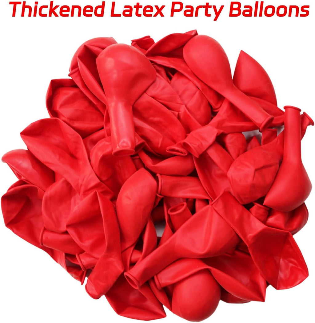 ASIYUHY Red Balloons - 12 Inch Thick Latex Helium Balloons with Ribbons | Perfect for Christmas, Valentine's, Birthdays & Baby Showers