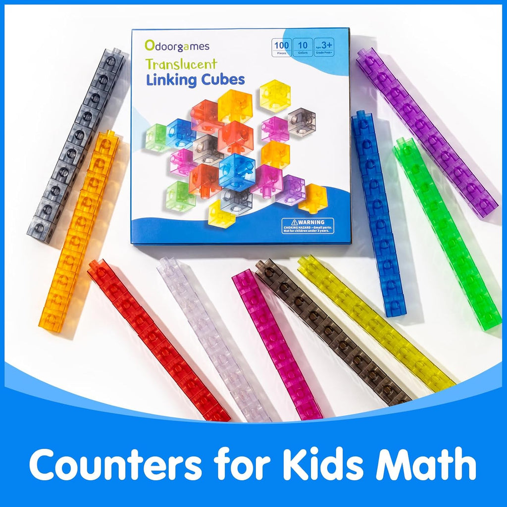 Translucent Linking Cubes - Engaging Math Toy for Early Learning & Creative Play | Light Table Manipulatives