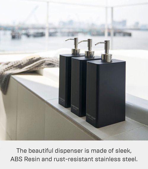 YAMAZAKI Home Tower Shower Dispenser - Contemporary Bottle Pump - Shampoo - Abs Plastic - 24 Fluid Oz., 700 Ml