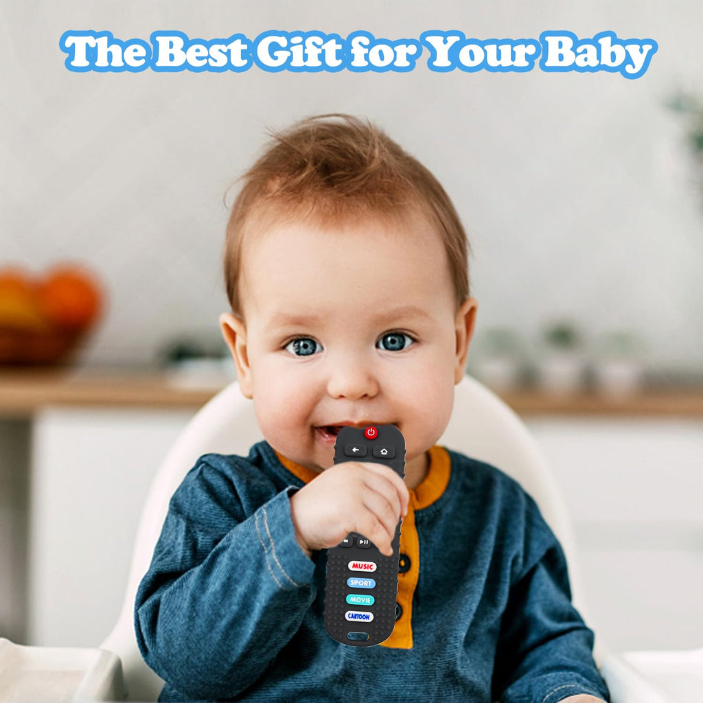 ROBBEAR Baby Teething Toys - Soft Silicone Remote Control Teether for Infants 3-18 Months | BPA Free Chew Toy