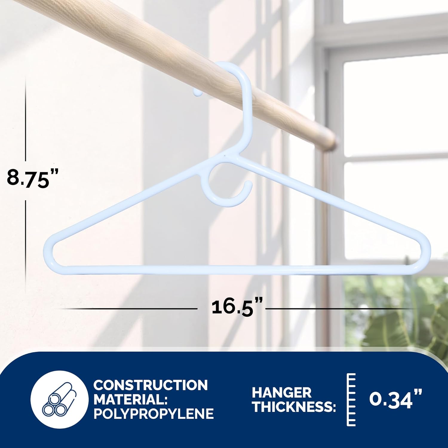 Ultra Heavy Duty Plastic Hangers - Strong White Hangers for Jackets, Pants & Shirts | 28 Pack Made in USA