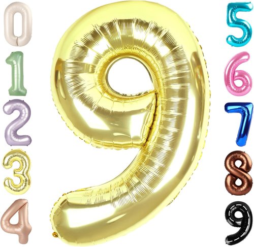 Light Gold 40-Inch Number 9 Balloon by [Brand Name] - Perfect for Birthday Parties, Weddings & Graduations