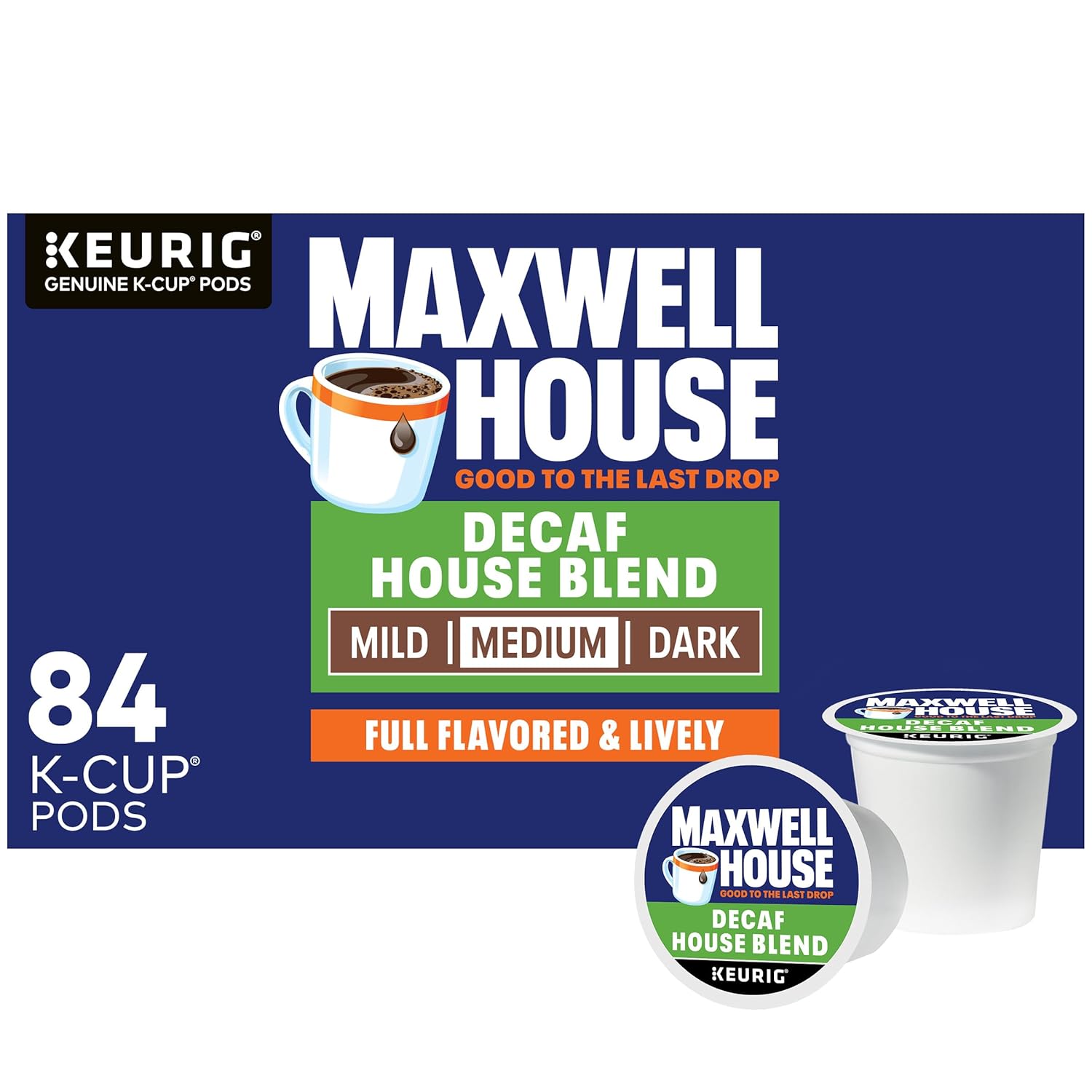 Maxwell House Decaf House Blend K-Cup Coffee Pods - Medium Roast, 84 Count Box