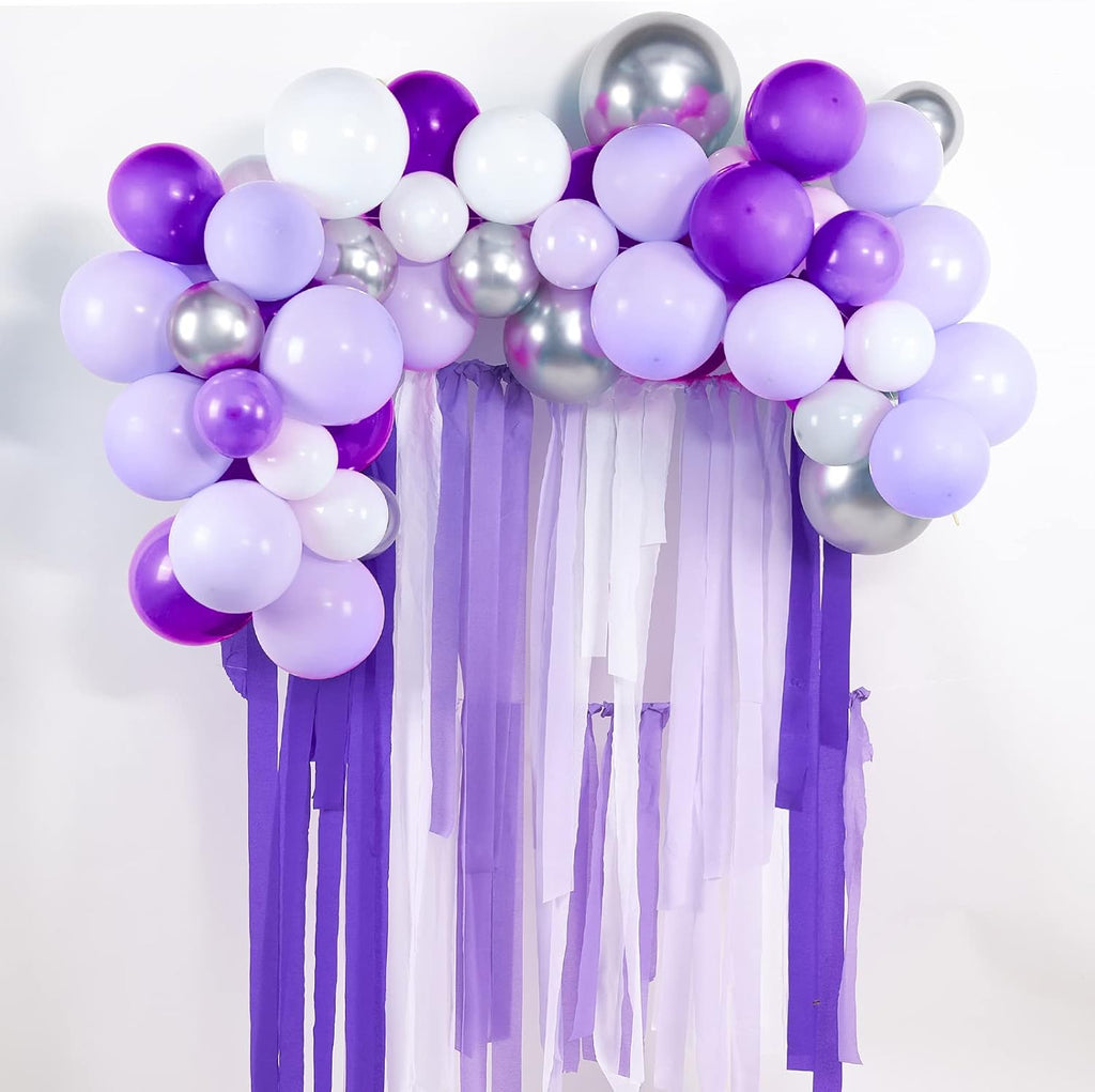PartyWoo Crepe Paper Streamers - Light Purple 4 Rolls, 328ft for Parties, Weddings, Birthdays & Showers