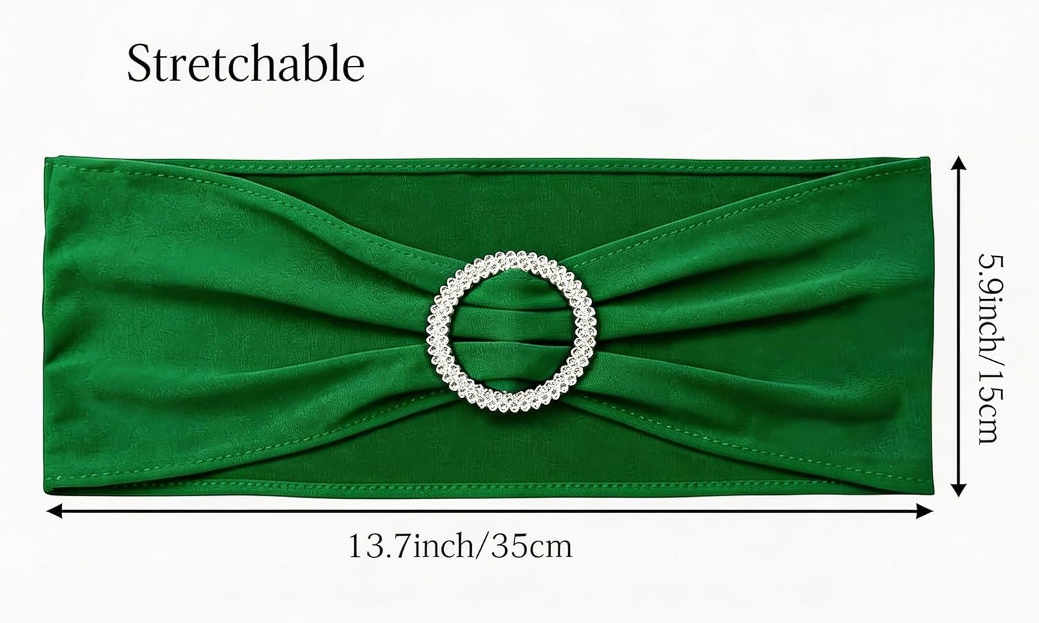 Skiennix 50 Pack Stretch Spandex Dark Green Chair Sashes - Perfect for Weddings & Events