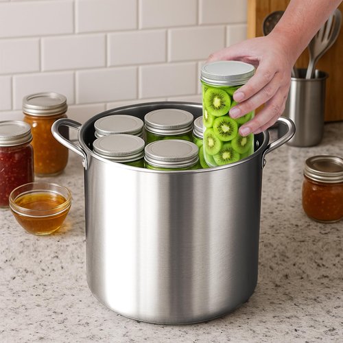 Johaus Stainless Steel Canning Pot with Rack & Lid, 21.5 QT Water Bath Canner for Canning, Complete Canning Supplies Starter Kit with Tools, Funnel, Jar Lifter, Tongs for Beginners and Home Use