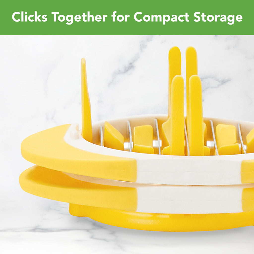 Tovolo Citrus Slicer and Wedger Tool for Lemons Limes Oranges,Dual Blade Premium Cutter Creates 8 Wedges 6 Slices, Anti-Slip Base, Stainless Steel, BPA-Free Dishwasher Safe