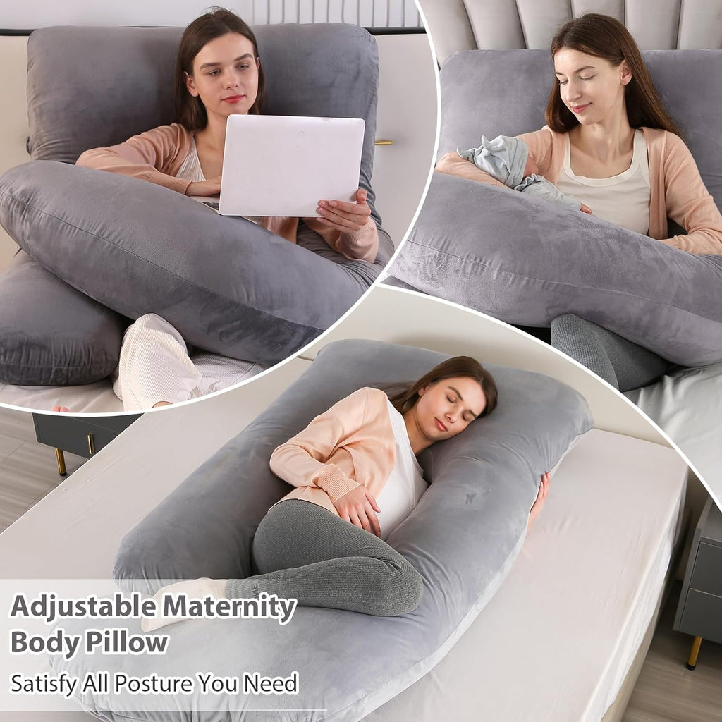 Victostar Pregnancy Pillow - 57-Inch U-Shaped Maternity Pillow for Full Body Support | Removable Cover