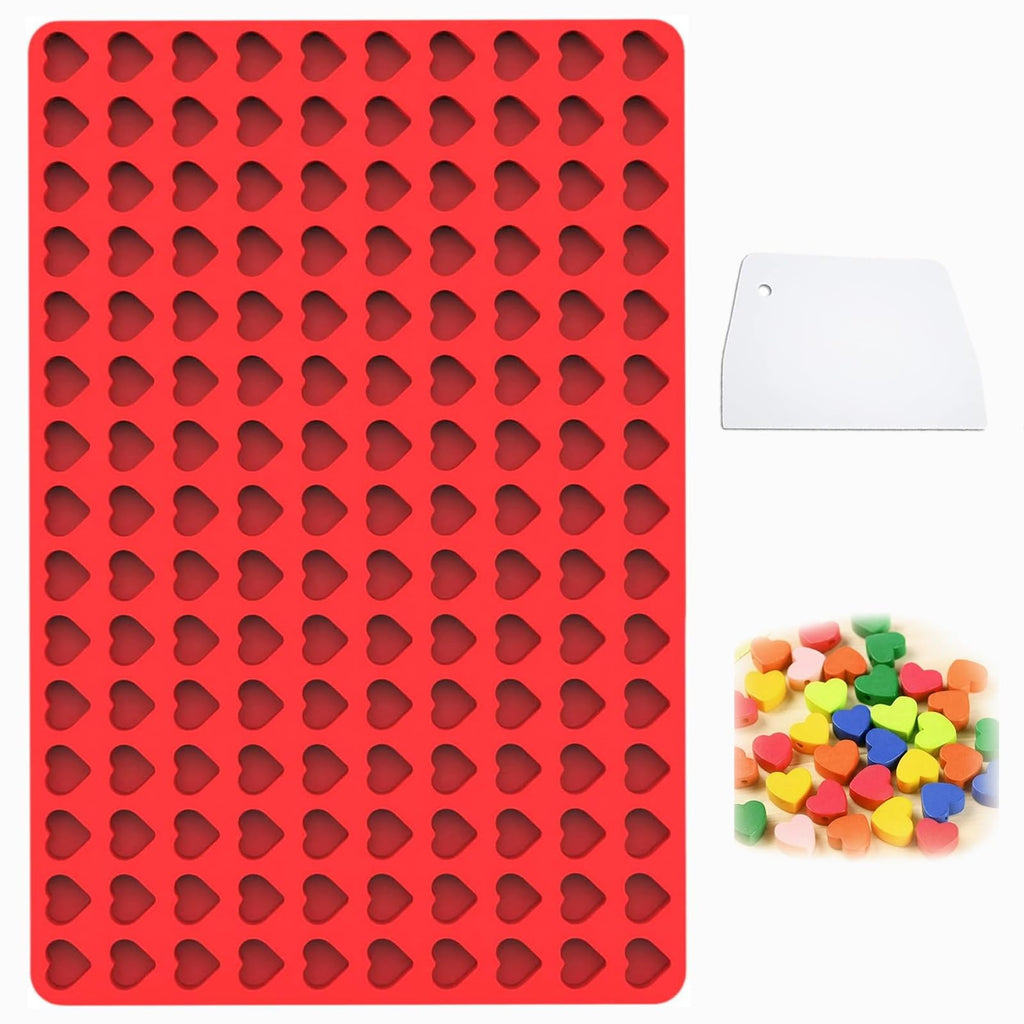 Heart Silicone Molds 3D Mini Chocolate Molds for Homemade 112 Cavity Multi-Purpose Mold for Ice Cube, Pudding, Cookie, Candy