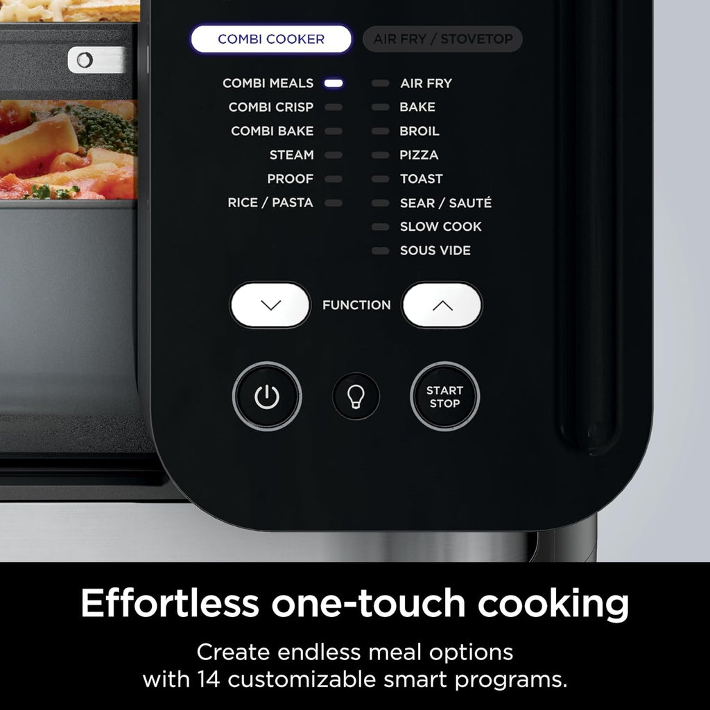 Ninja Combi Multicooker - 14-in-1 Air Fryer & Oven for Quick Meals in 15 Mins | Stainless Steel, SFP701