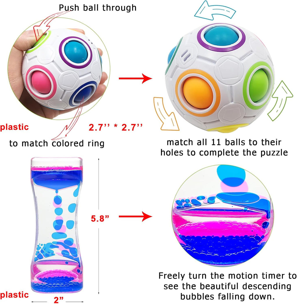Scientoy Fidget Toy Set - 35 Pcs Sensory Toys for Stress Relief & Anxiety | Ideal for Kids & Adults