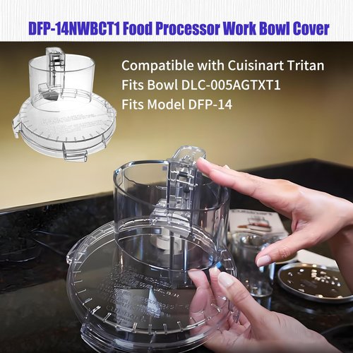 4 Locking Tabs DFP-14NWBCT1 Clear Food Processor Work Bowl Cover Compatible with Cuisinart Tritan Only fits Bowl DLC-005AGTXT1 Fits Model DFP-14, NOTE:This New Lid Only Fits WorkBowl with 4 Tabs