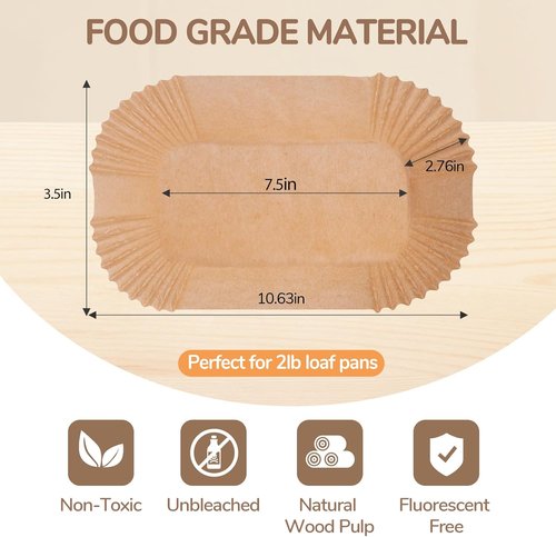 Loaf Pan Liners | 150 Pcs Non-Stick Parchment Paper for 9x5 Loaf Pans - Perfect for Baking Bread