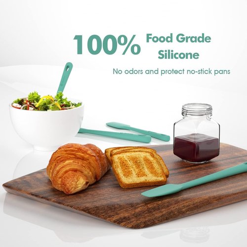 ChefAide Silicone Spatula Set - 4 Pieces, Ergonomic Grip, Heat Resistant for Nonstick Cookware