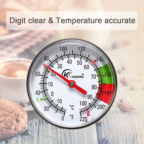 KT THERMO Instant Read Thermometer - 2-Inch Dial for Perfect Coffee & Chocolate Milk Foam