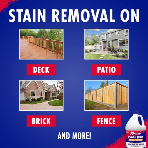 30 SECONDS Pressure Washer Concentrated Cleaner – Power Cleans Stains from Algae, Mold & Mildew, Dirt, Grime – Makes up to 20 Gallons