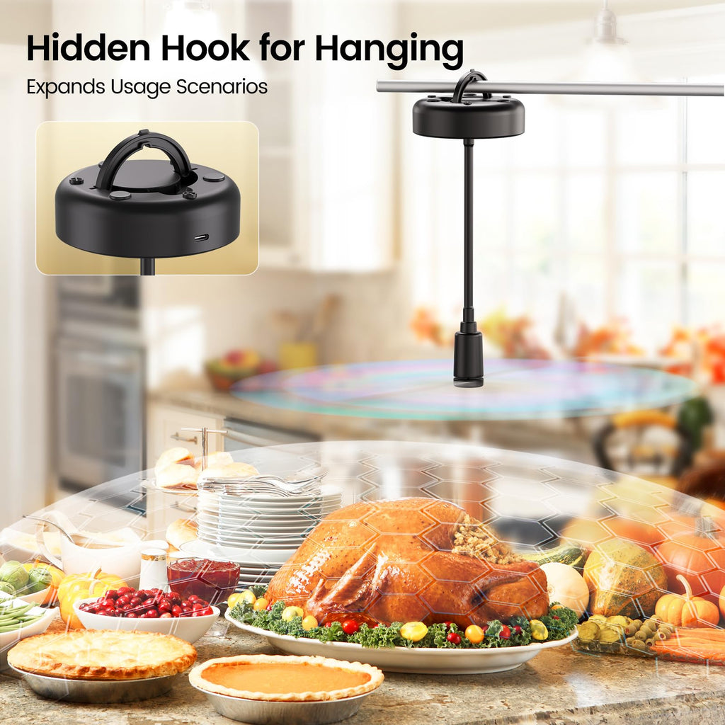 TriPole Fly Fans for Tables, 2000mAh Rechargeable Battery Operated Food Fan Lasts 20 Hrs with LED Display, Portable Fly Table Fan Indoor Outdoor for Picnic, Party, BBQ, Kitchen, Patio, 4 Pack