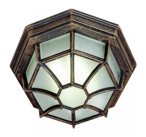 Trans Globe Lighting 40582 RT Outdoor Benkert 5" Flushmount Lantern, Rust