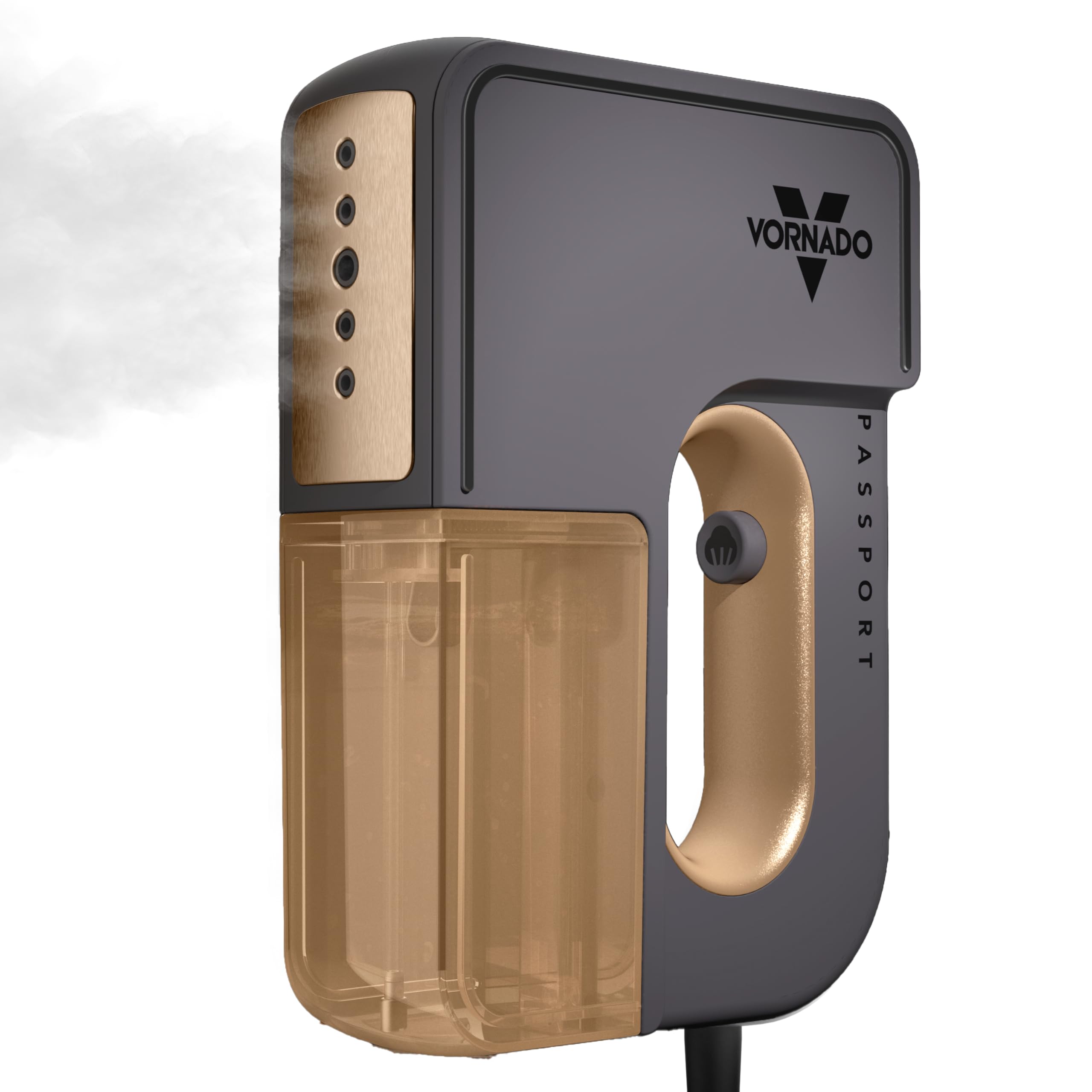Vornado Passport Handheld Travel Garment Steamer with Integrated Hanger, 1000 Watts, 7.3 oz Tank, 13 Minutes Continuous Steam, 20 Second Heat-Up, Portable Clothes Steamer, Phantom