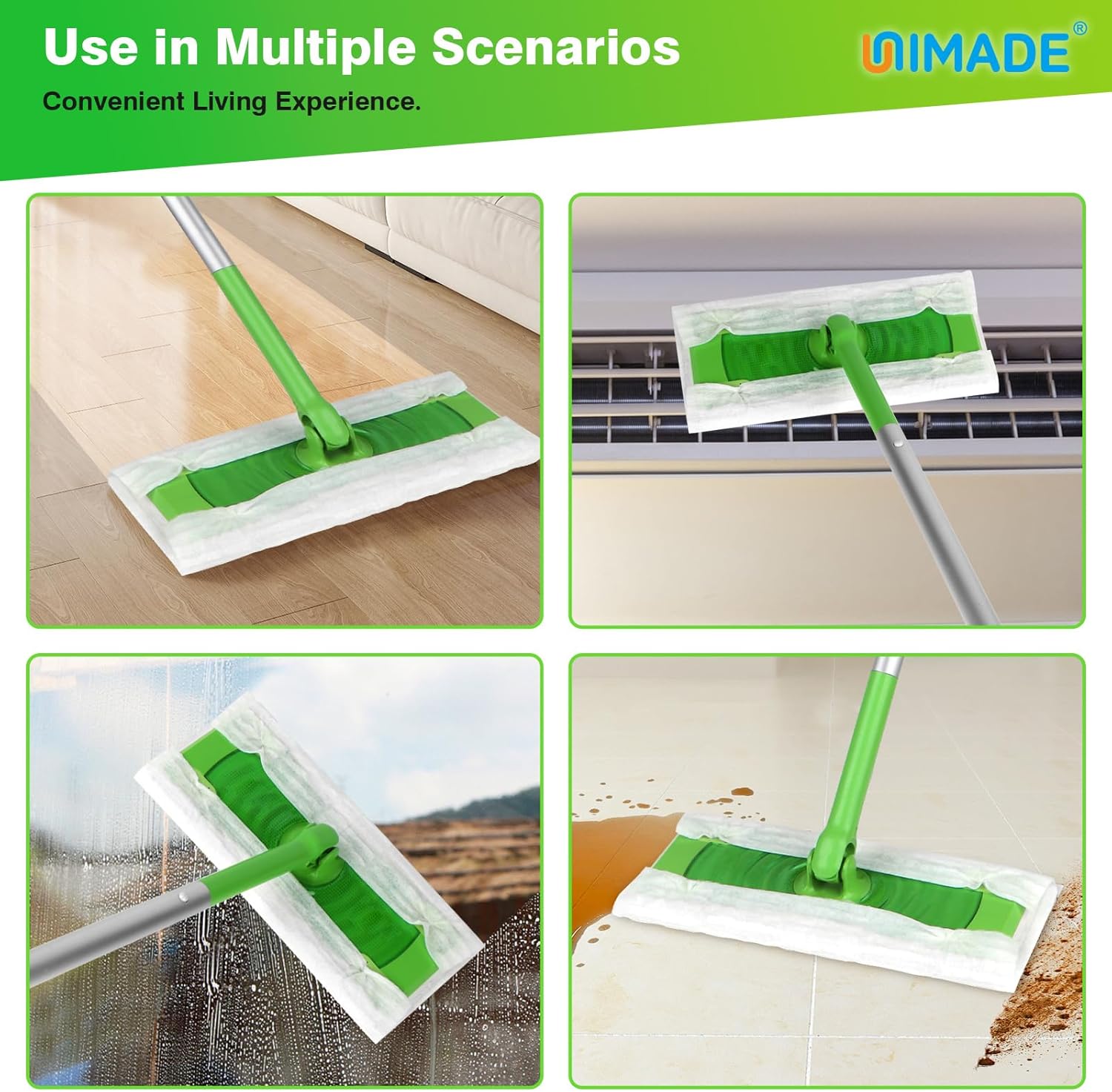 UNIMADE Dry Sweeping Cloths - 52 Count Mop Refill Compatible with Swiffer - Disposable Dusting Cloths for Hardwood Floors