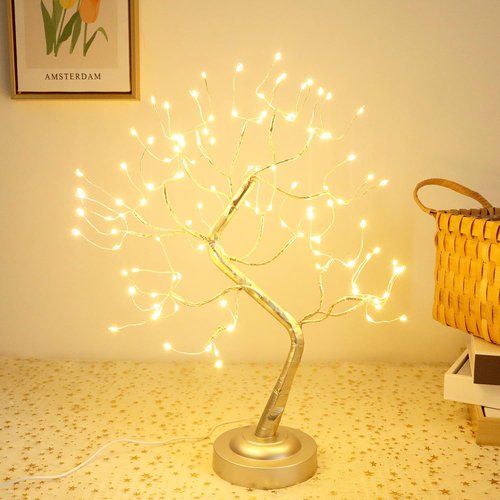 Fairy Light Tree | 108 LED Twinkle Spirit Tree Lamp - Battery/USB Operated with Timer & 8 Lighting Modes - Warm White
