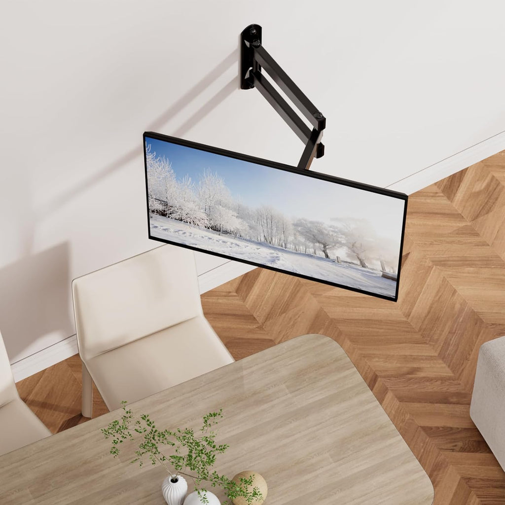 WALI Full Motion TV Wall Mount - 15-Inch Extension Arm for 13 to 32-Inch LED Screens | Black, 2-Pack